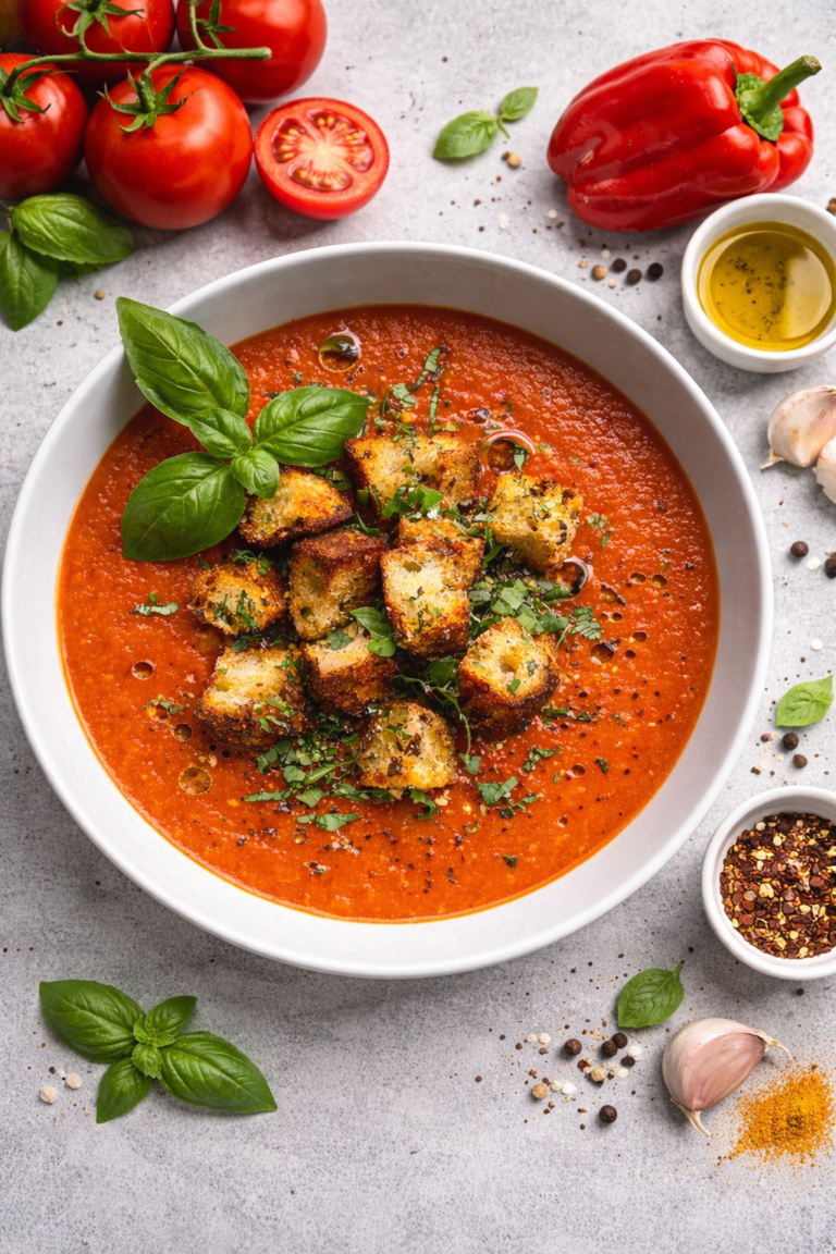 Cozy Tomato & Red Pepper Soup (Comforting & Flavorful)