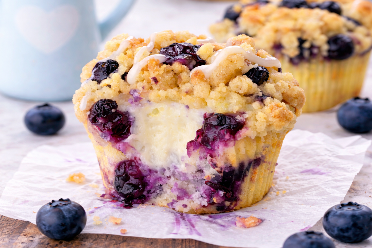 Blueberry Cream Cheese Muffins (Soft, Swirled, and Perfect for Busy Mornings)