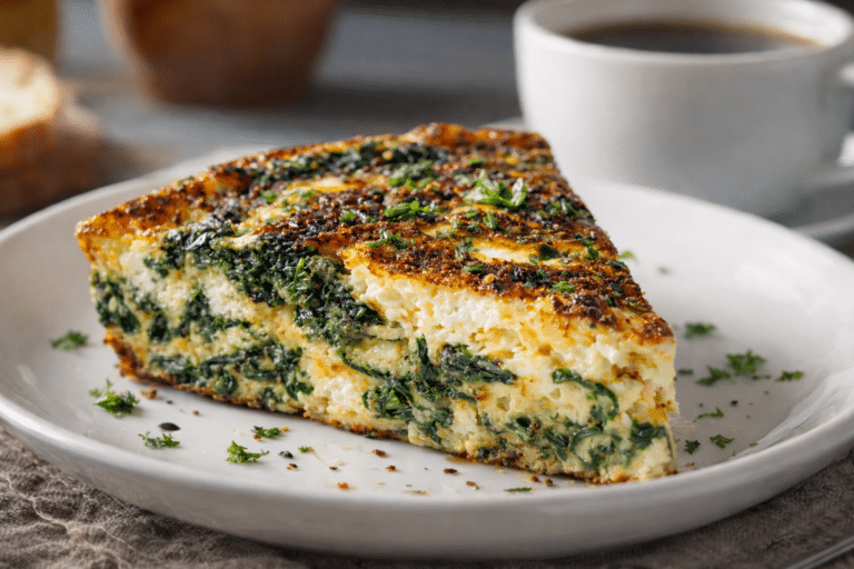 Cheese and Spinach Crustless Quiche