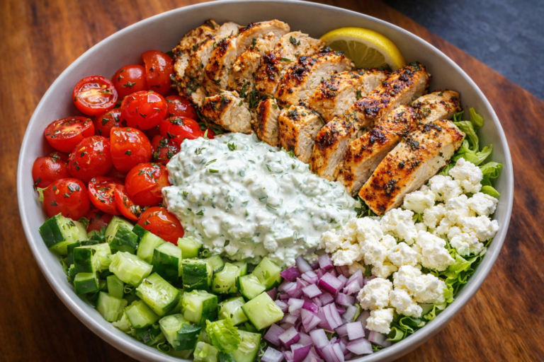 Greek Chicken Bowls with Lemon Herb Marinade