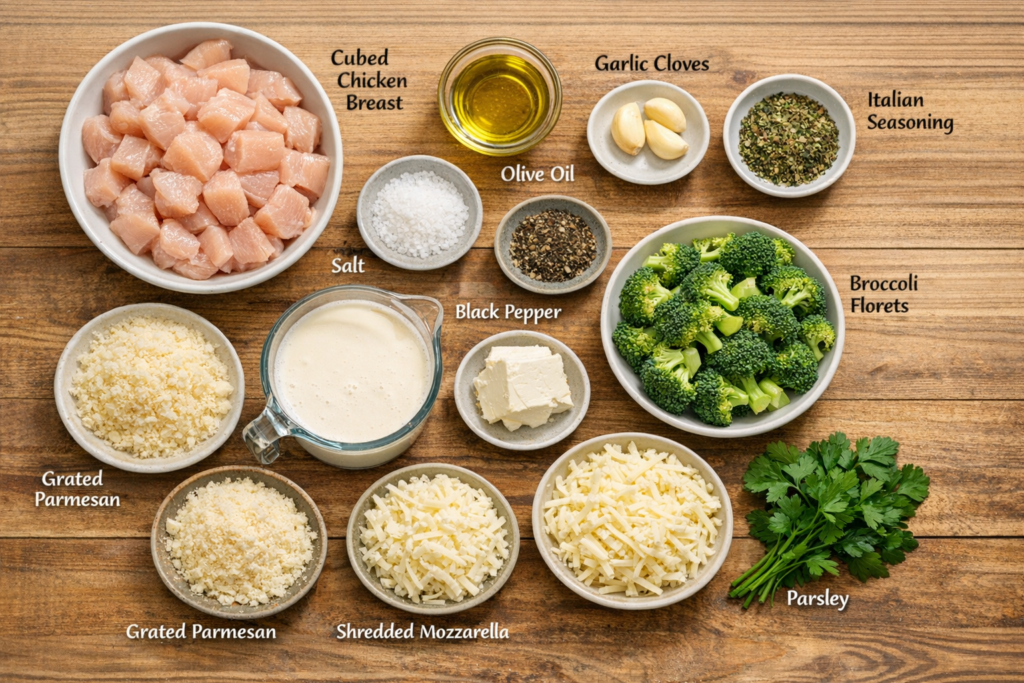 healthy chicken alfredo bake