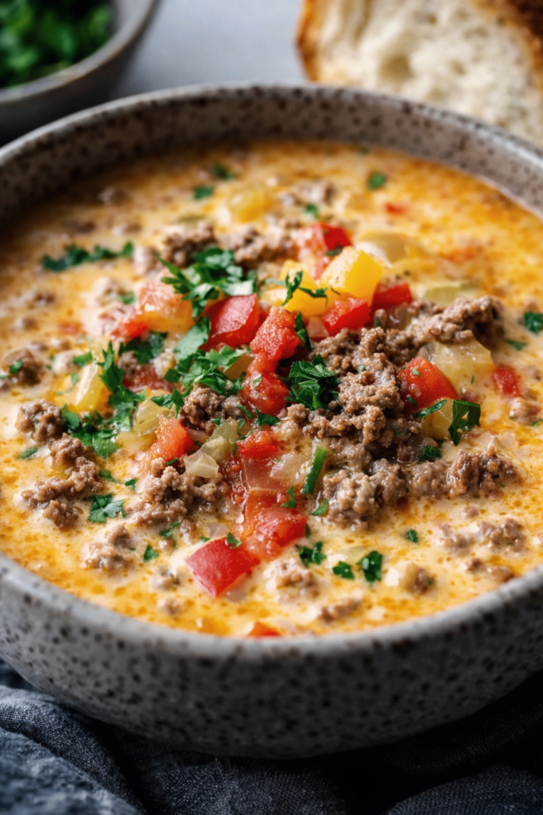 Keto-Beef-Cheeseburger-Soup