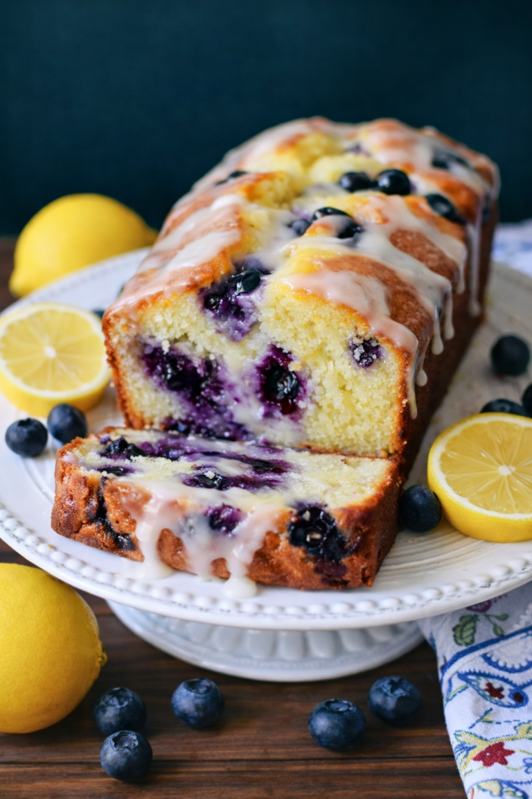 Lemon Blueberry Loaf with Lemon Glaze (Cookliva Style)