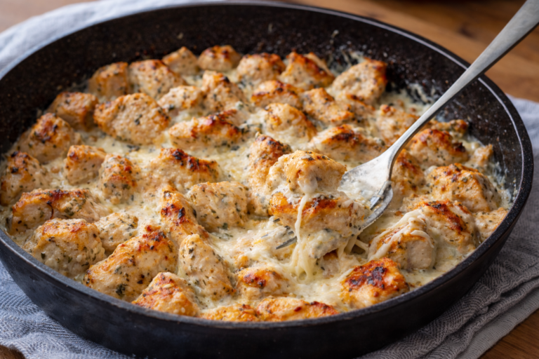 Creamy Cottage Cheese Garlic Pepper Chicken Skillet