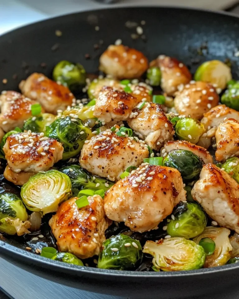 Homemade Honey-Garlic Chicken & Brussels Sprouts Skillet photo