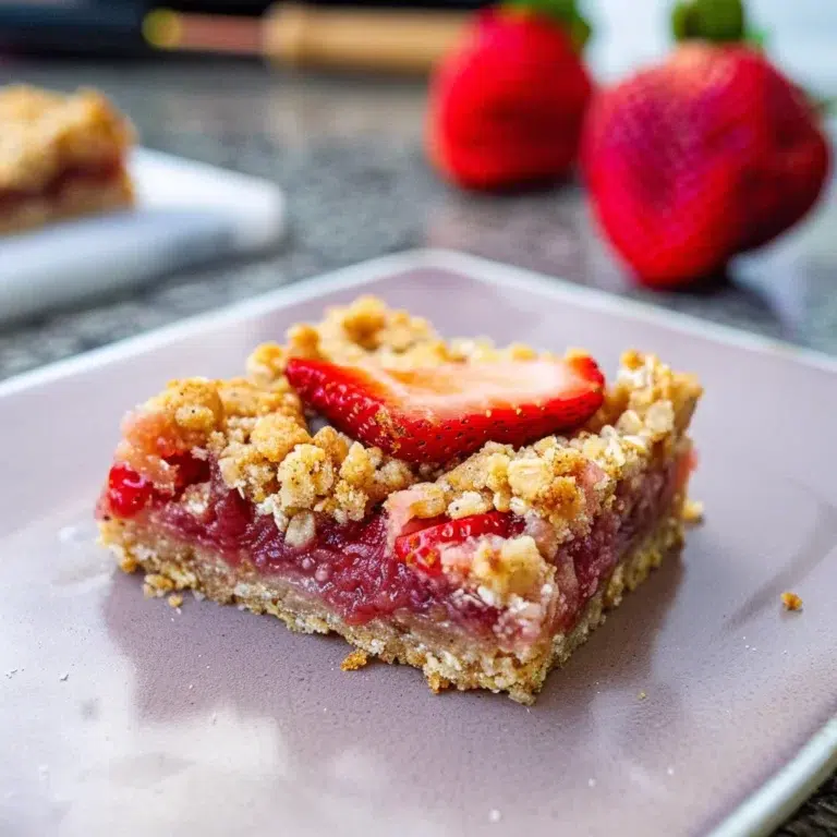 Easy Strawberry Oatmeal Crumble Bars