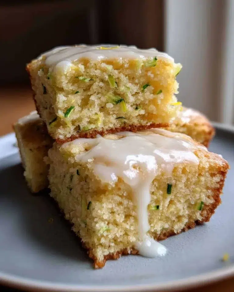 Lemon Zucchini Bars with Glaze - detail 1
