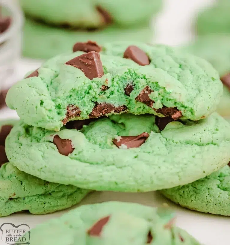 mint chocolate chip cookies