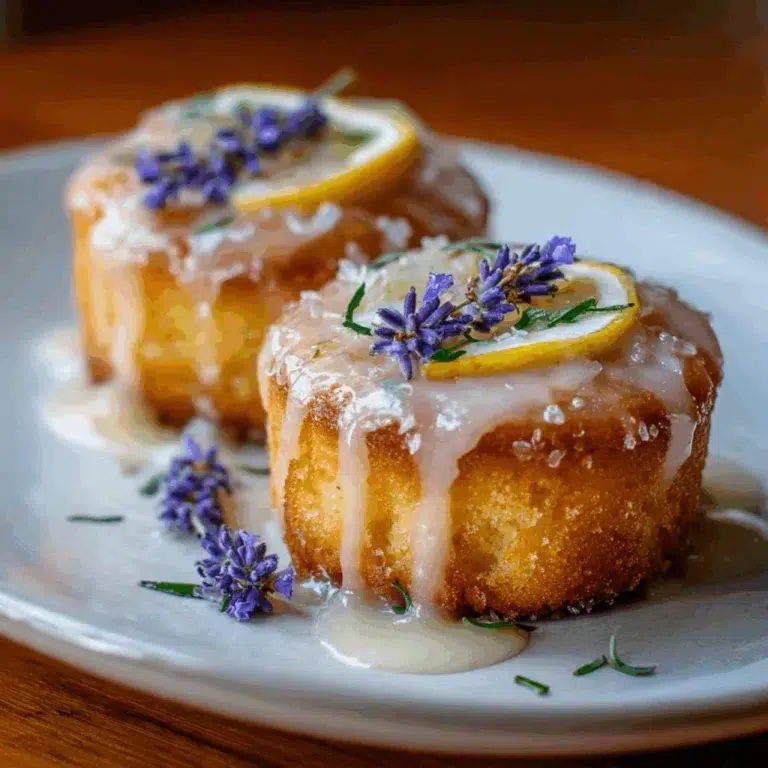 The Ultimate Mini Lemon Cakes with Lavender Glaze (Elegant & Easy!)