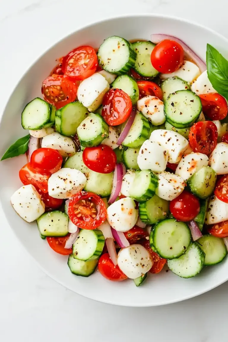 Fresh Cucumber Caprese Salad