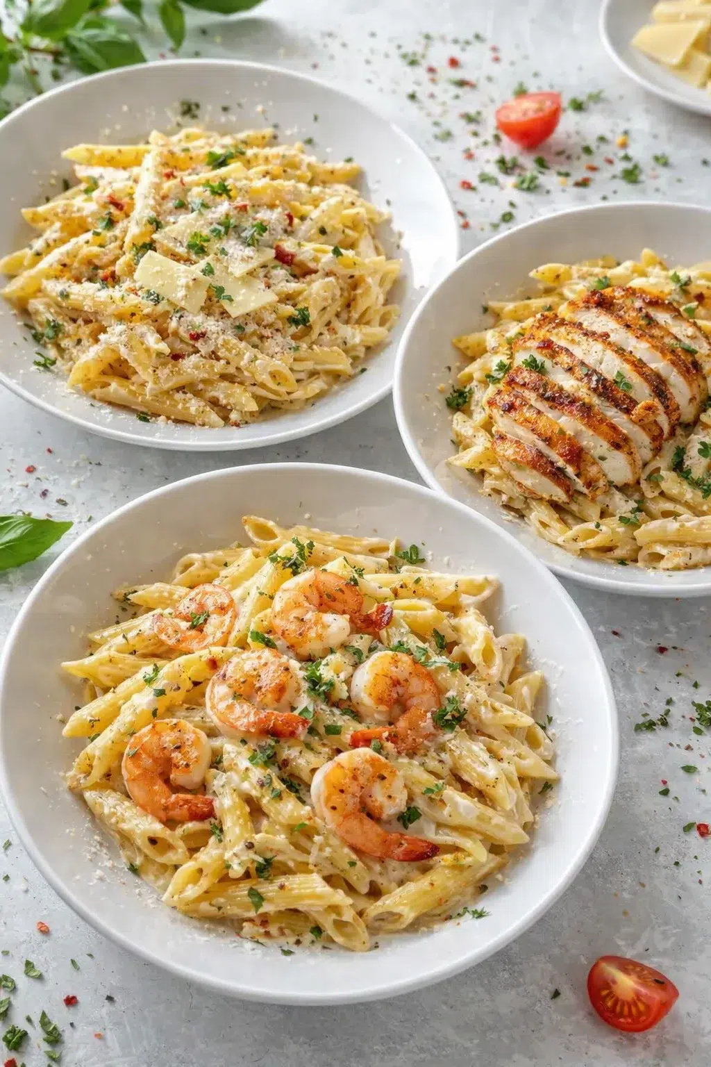 variations-placeholder.png Variation ideas for One Pot Creamy Garlic Pasta (Just 20 Minutes!) shown in a styled layout