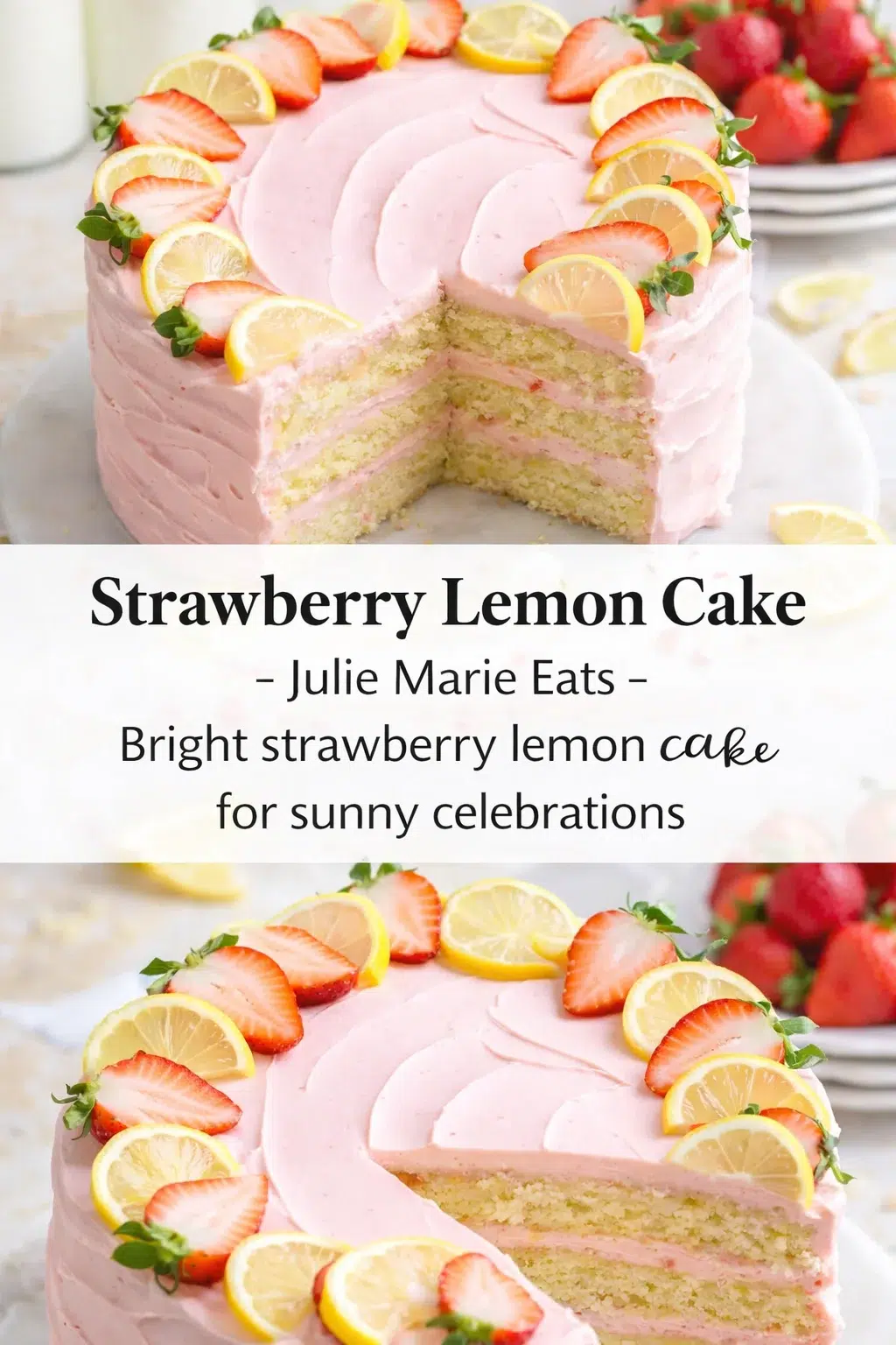 pre_faq_pinterest-placeholder.png Pinterest-style image for Strawberry Lemon Cake - Julie Marie Eats with centered text overlay