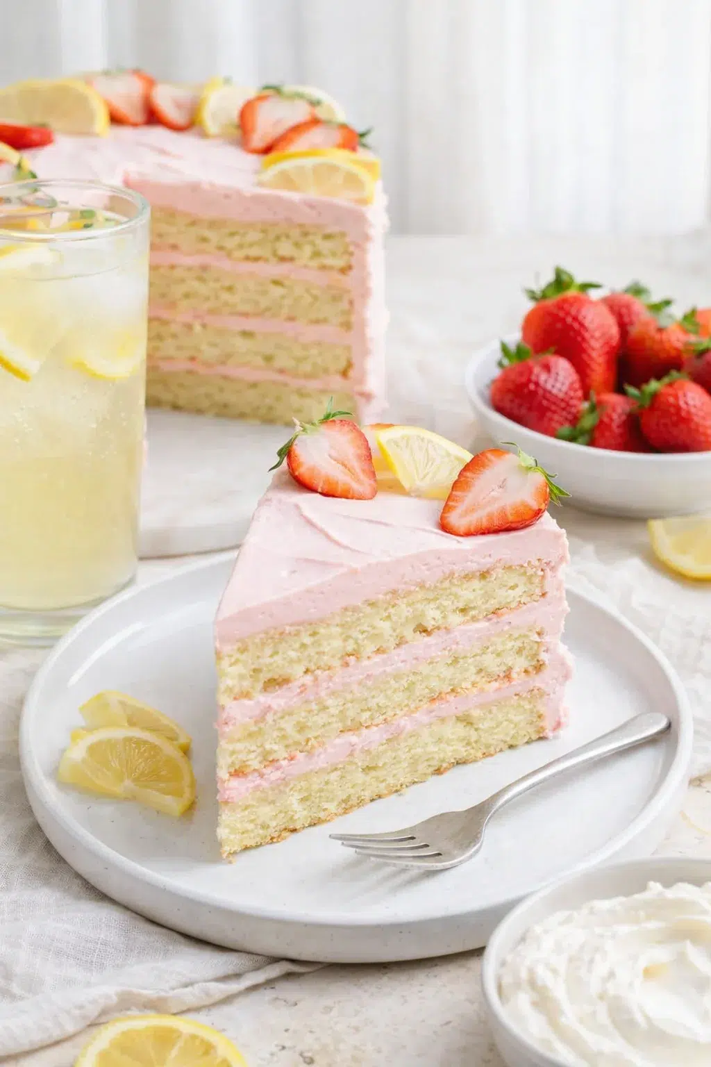 closing_final_dish-placeholder.png Alternative angle of Strawberry Lemon Cake - Julie Marie Eats served with a pairing