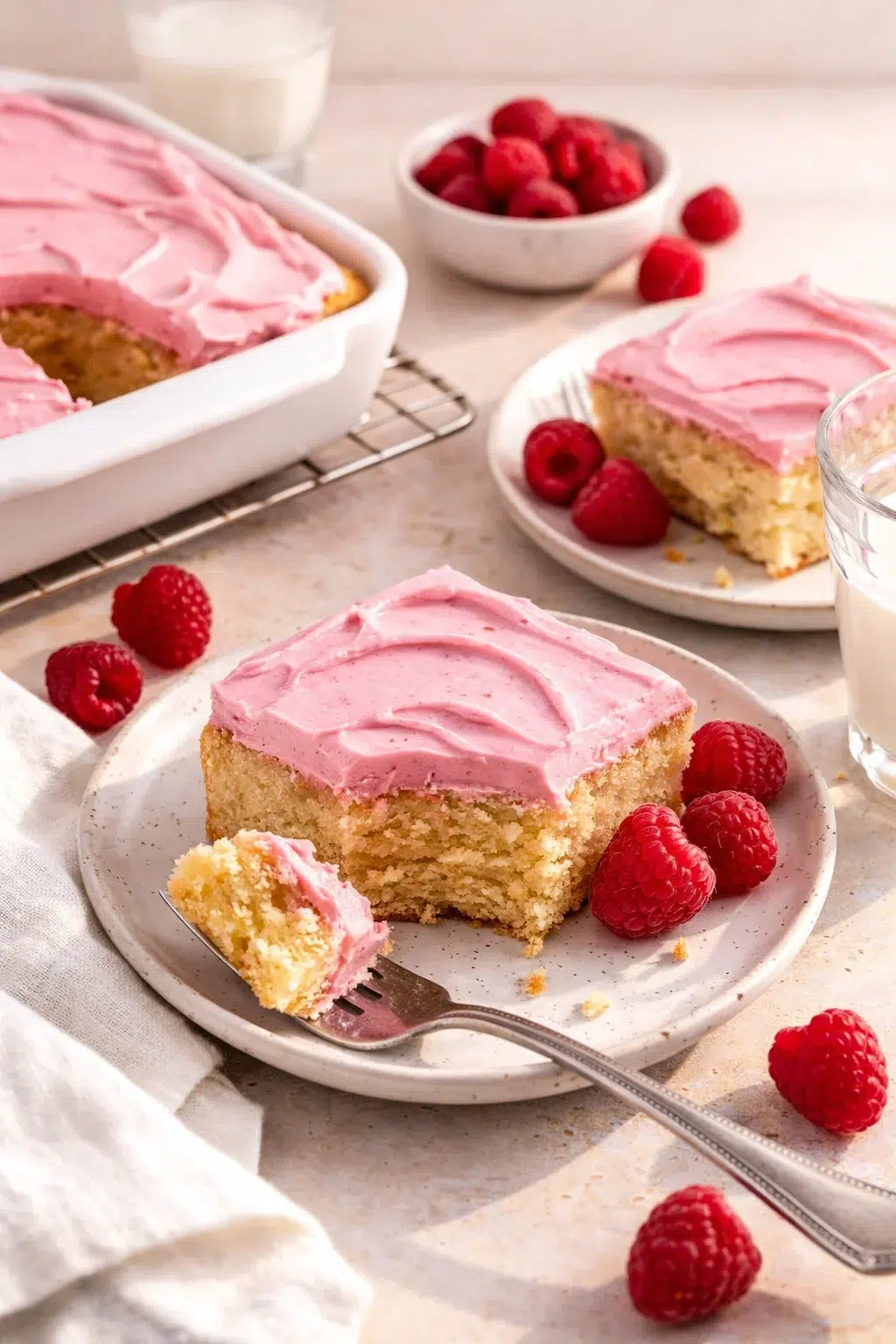 closing_final_dish-placeholder.png Alternative angle of Almond Raspberry Cake - Julie Marie Eats served with a pairing