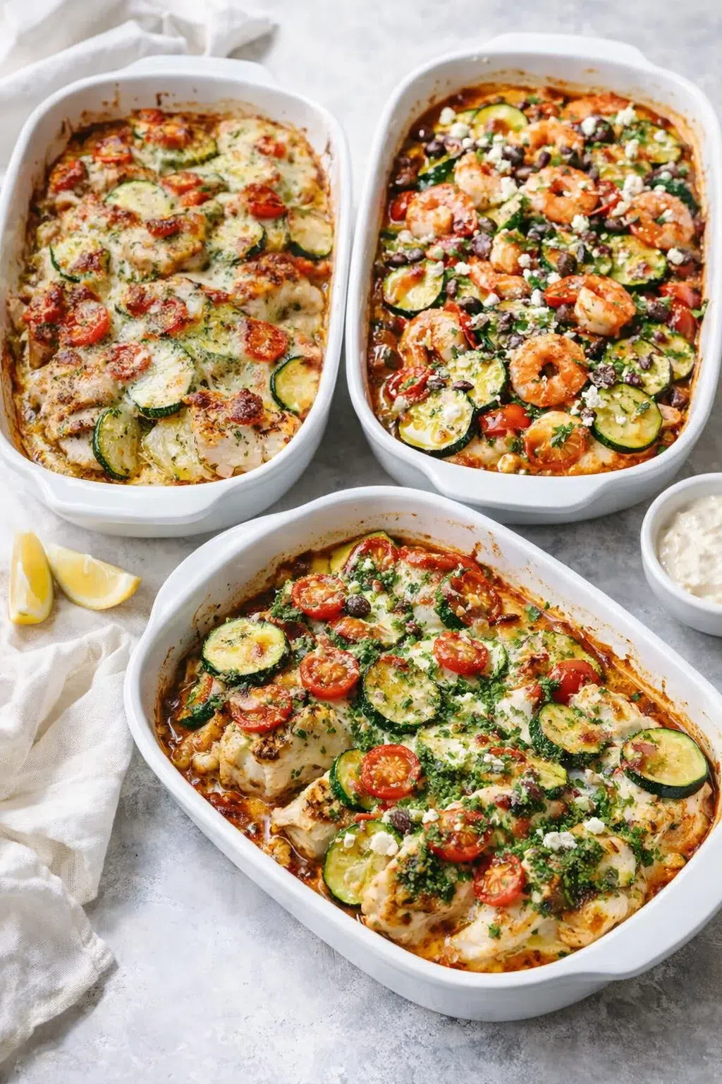 variations-placeholder.png Variation ideas for Best Mediterranean Chicken Zucchini Bake shown in a styled layout