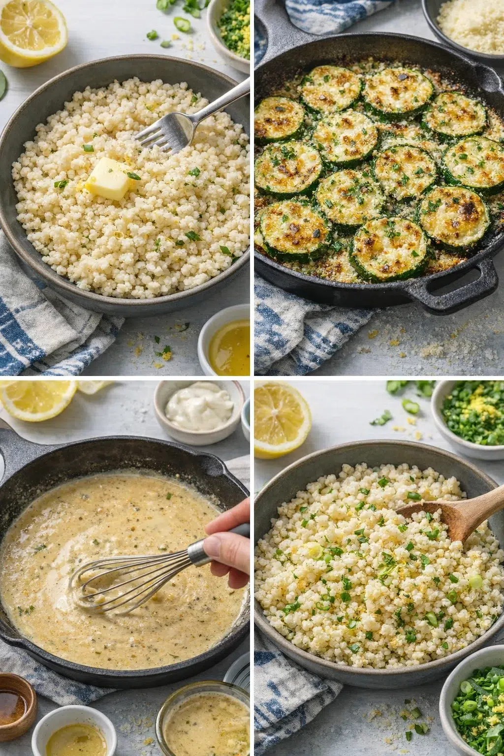 Zucchini rounds topped with melted mozzarella and golden, crispy panko breadcrumbs under broiler.