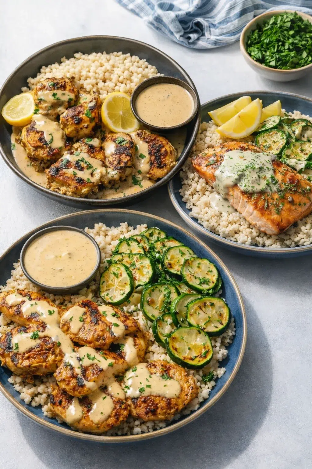 variations-placeholder.png Variation ideas for Ultimate Creamy Lemon Butter Chicken with Delicious Zucchini shown in a styled layout