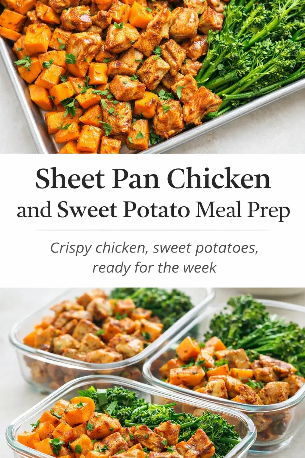 pre_faq_pinterest-placeholder.png Pinterest-style image for Sheet Pan Chicken and Sweet Potato Meal Prep with centered text overlay