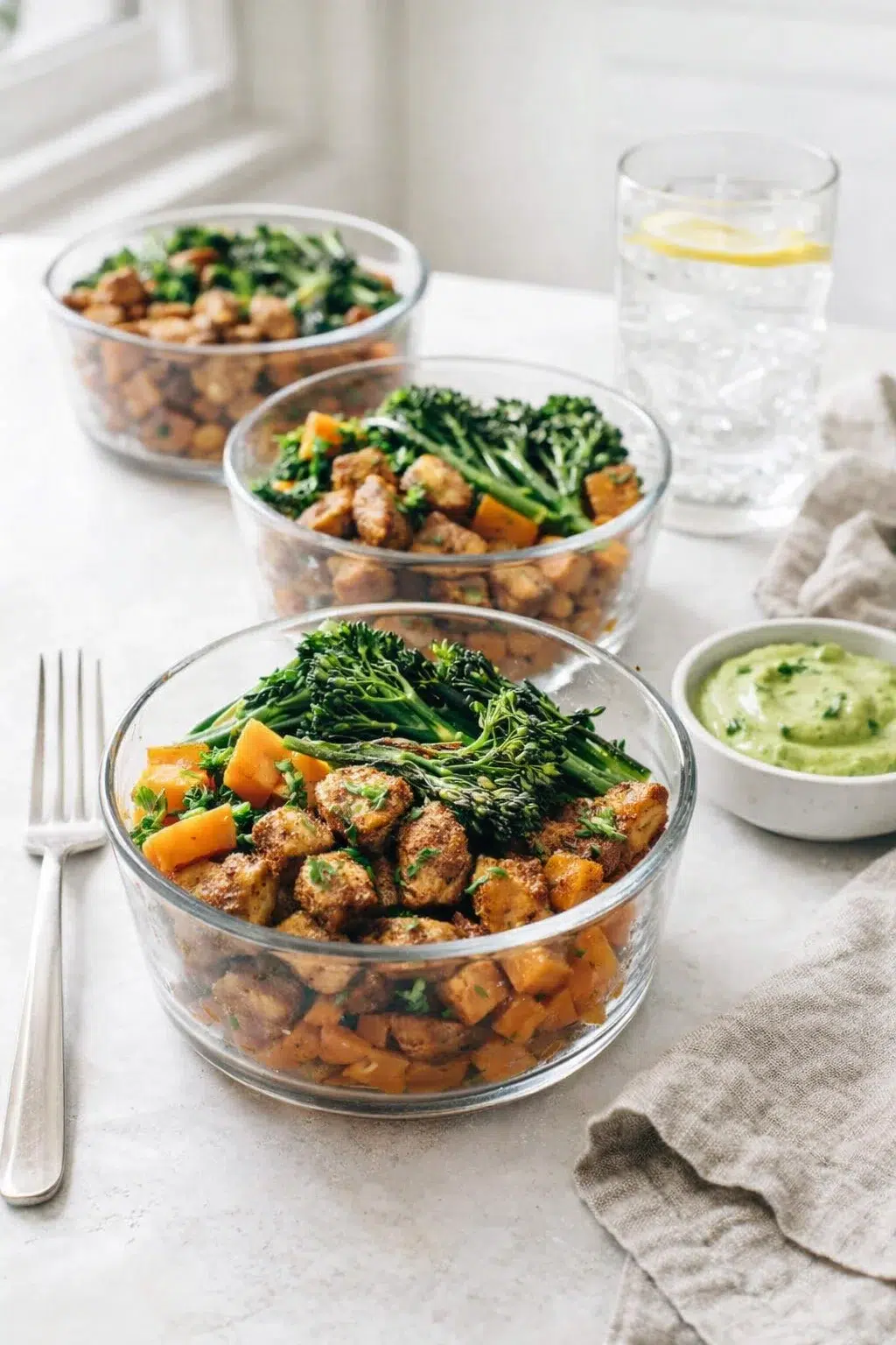 closing_final_dish-placeholder.png Alternative angle of Sheet Pan Chicken and Sweet Potato Meal Prep served with a pairing