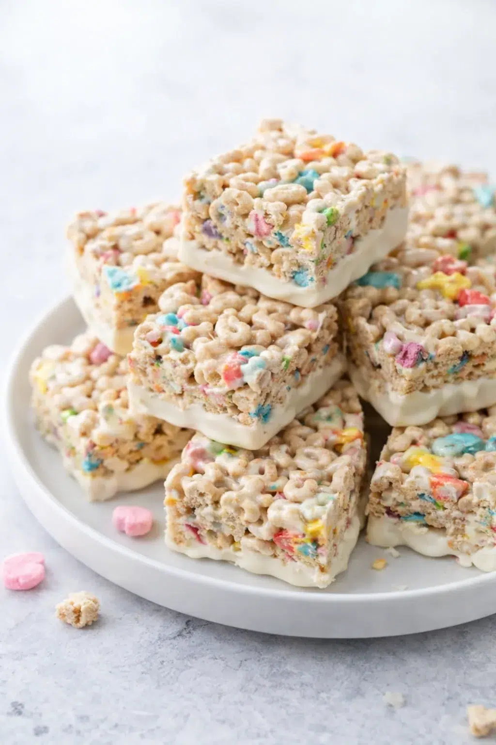 intro_final_dish-placeholder.png Final plated White Chocolate Lucky Charms Treats - Sally's Baking served as a hero shot