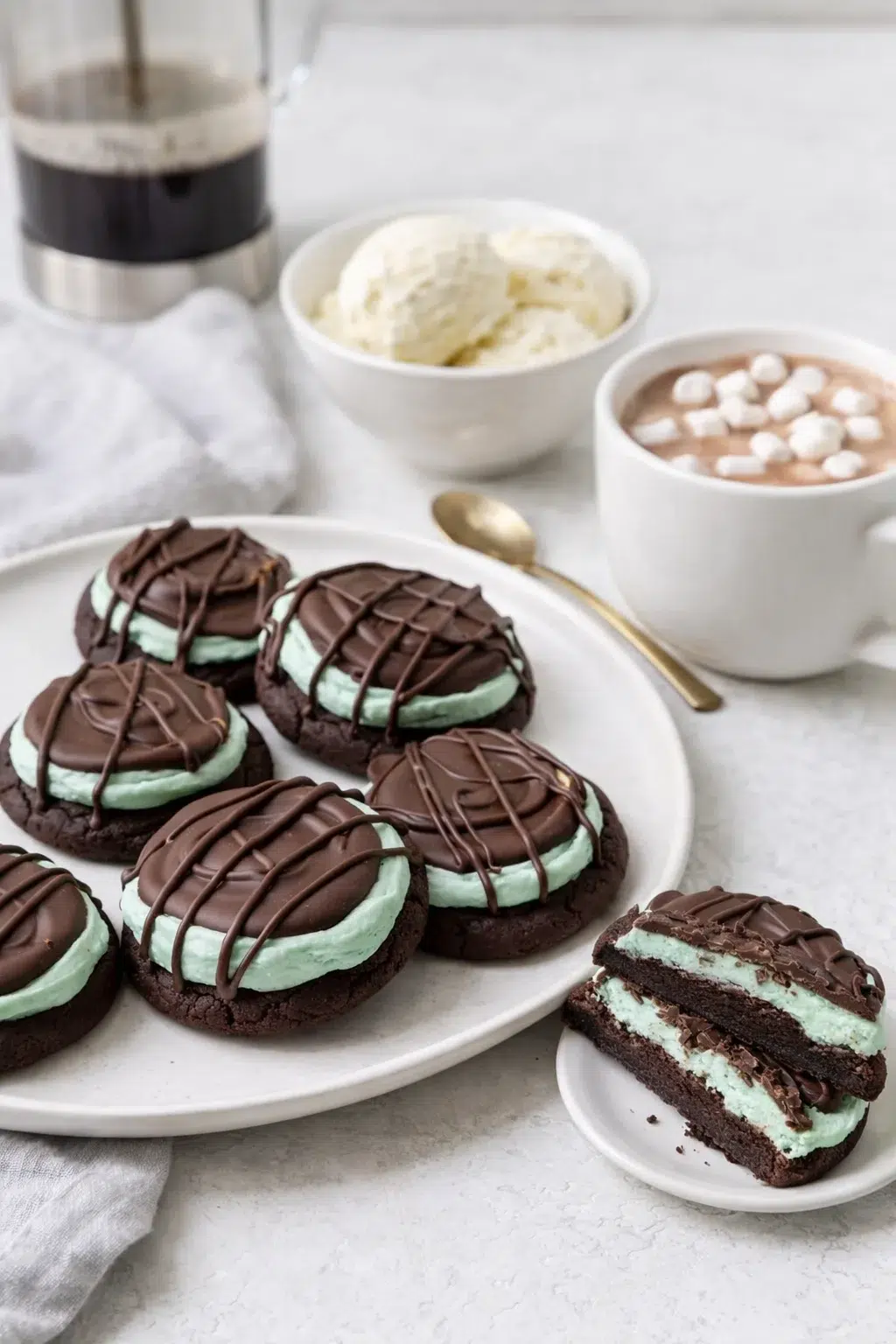 closing_final_dish-placeholder.png Alternative angle of Chocolate Mint Cookies served with a pairing