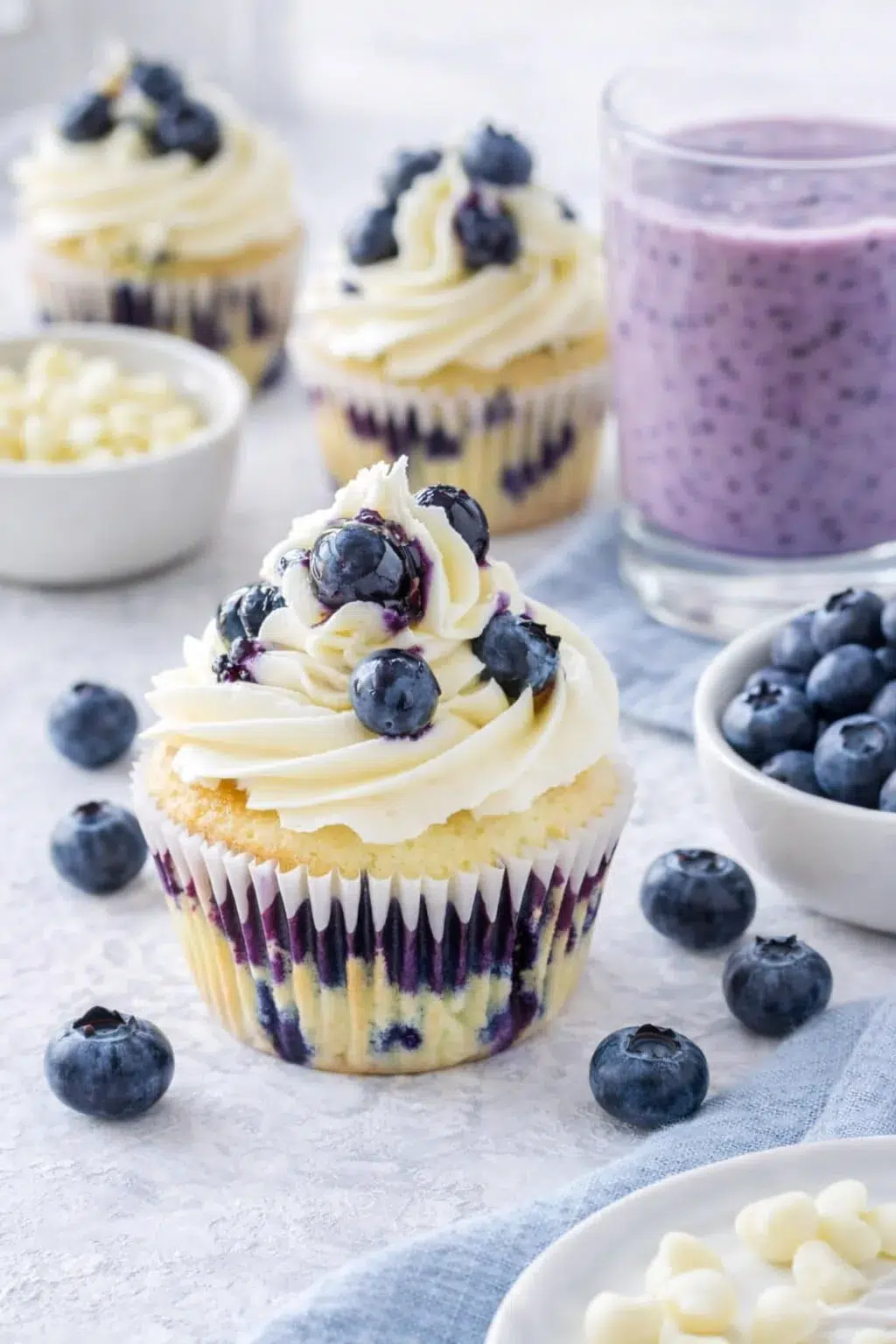 closing_final_dish-placeholder.png Alternative angle of Easy White Chocolate Blueberry Cupcakes Recipe served with a pairing