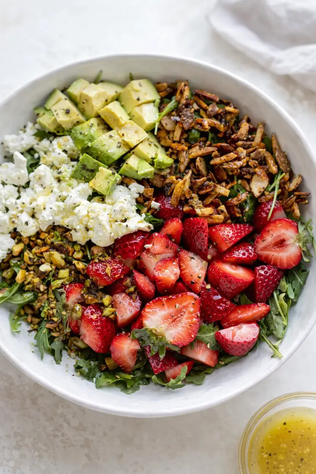 intro_final_dish-placeholder.png Final plated Strawberry Crunch Salad with Champagne Vinaigrette. served as a hero shot