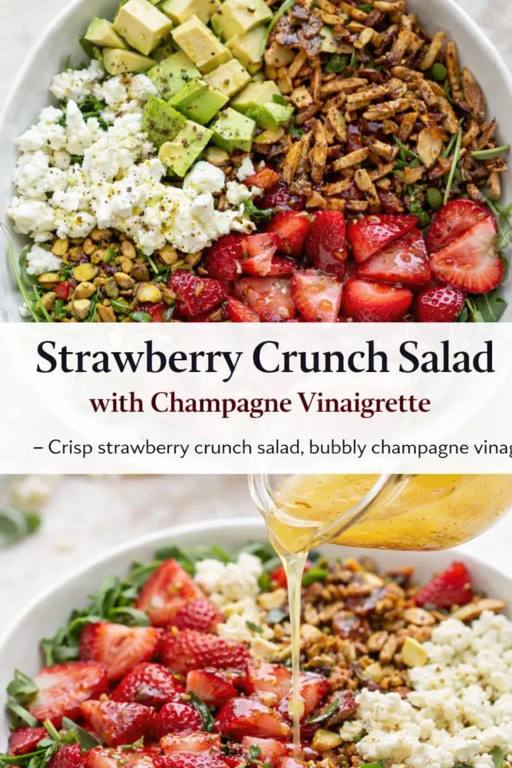 pre_faq_pinterest-placeholder.png Pinterest-style image for Strawberry Crunch Salad with Champagne Vinaigrette. with centered text overlay