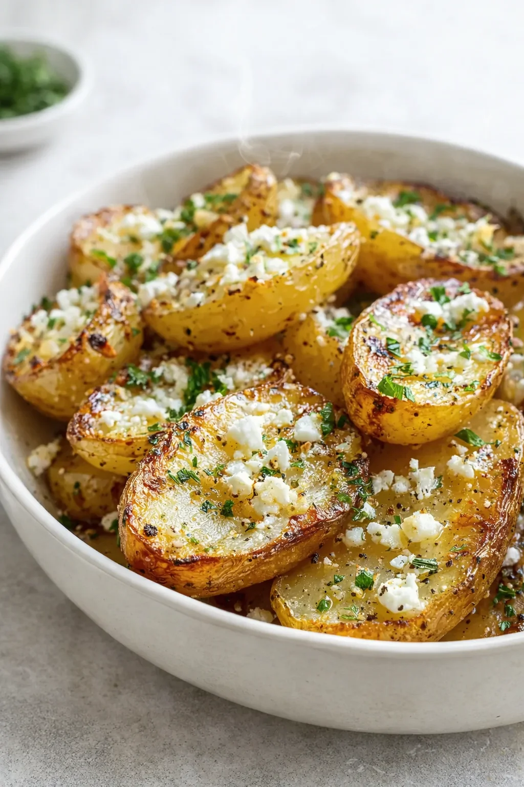 Final plated Authentic Greek Potatoes Recipe: Crispy Lemon Perfection! served as a hero shot