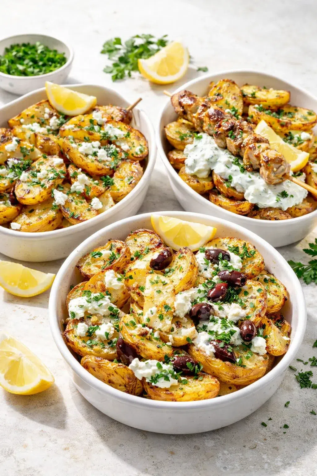 Variation ideas for Authentic Greek Potatoes Recipe: Crispy Lemon Perfection! shown in a styled layout
