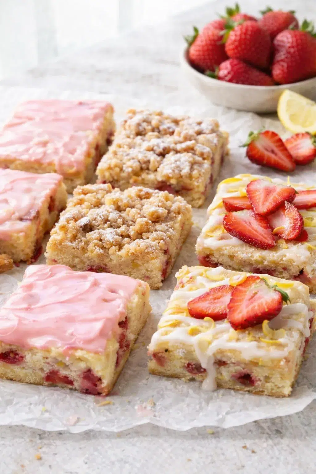 Variation ideas for Strawberry Lemon Blondies shown in a styled layout