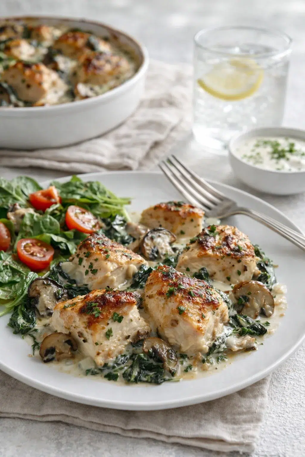 closing_final_dish-placeholder.png chicken spinach mushroom low carb bake