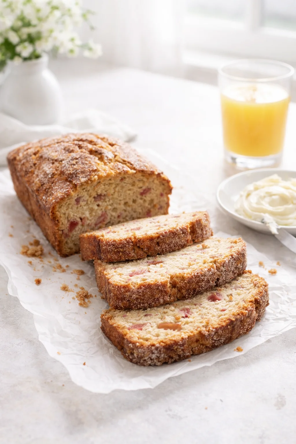 closing_final_dish-placeholder.png Alternative angle of Cinnamon Rhubarb Bread served with a pairing