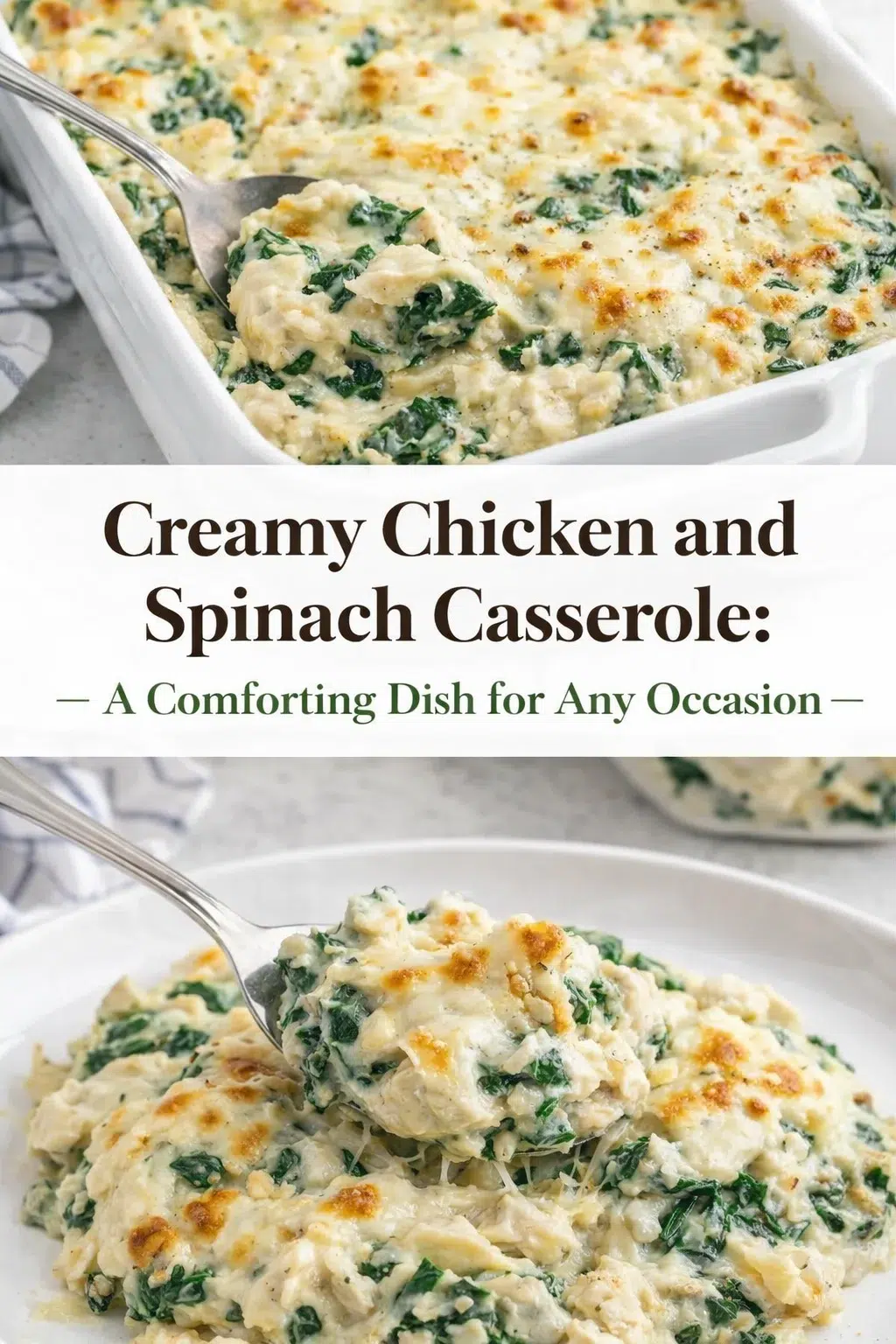 pre_faq_pinterest-placeholder.png Pinterest-style image for Creamy Chicken and Spinach Casserole: A Comforting Dish for Any Occasion with centered text overlay