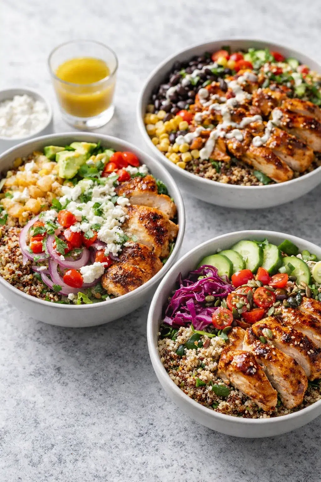 variations-placeholder.png Variation ideas for ULTIMATE CHICKEN QUINOA POWER BOWL shown in a styled layout
