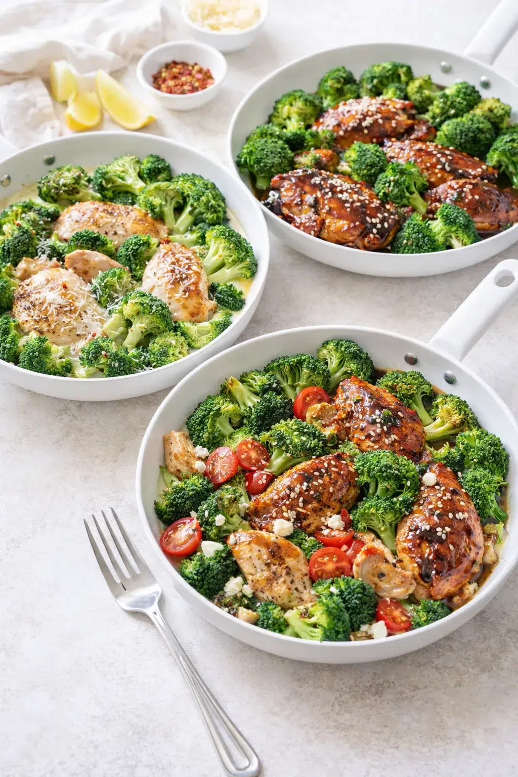 variations-placeholder.png Variation ideas for Skillet Chicken and Broccoli Recipe shown in a styled layout