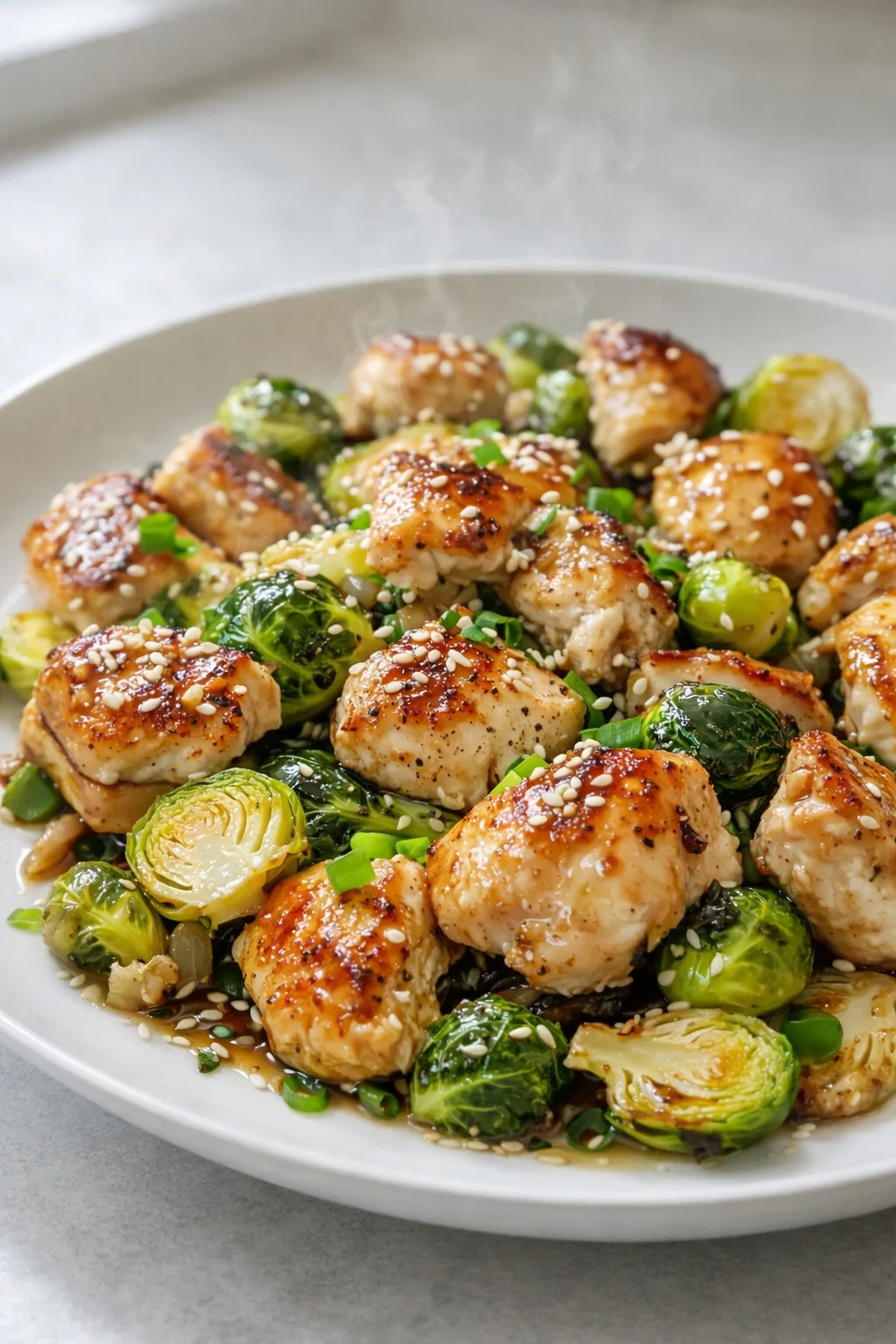 intro_final_dish-placeholder.png Final plated Honey-Garlic Chicken & Brussels Sprouts Skillet - Warmfeast served as a hero shot