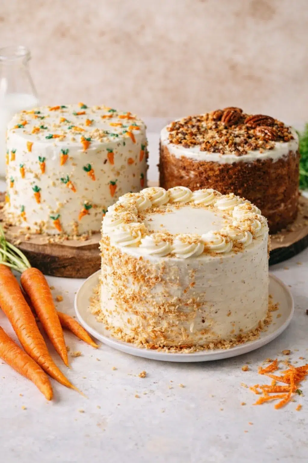 variations-placeholder.png Variation ideas for Carrot Cake With Cream Cheese Frosting shown in a styled layout