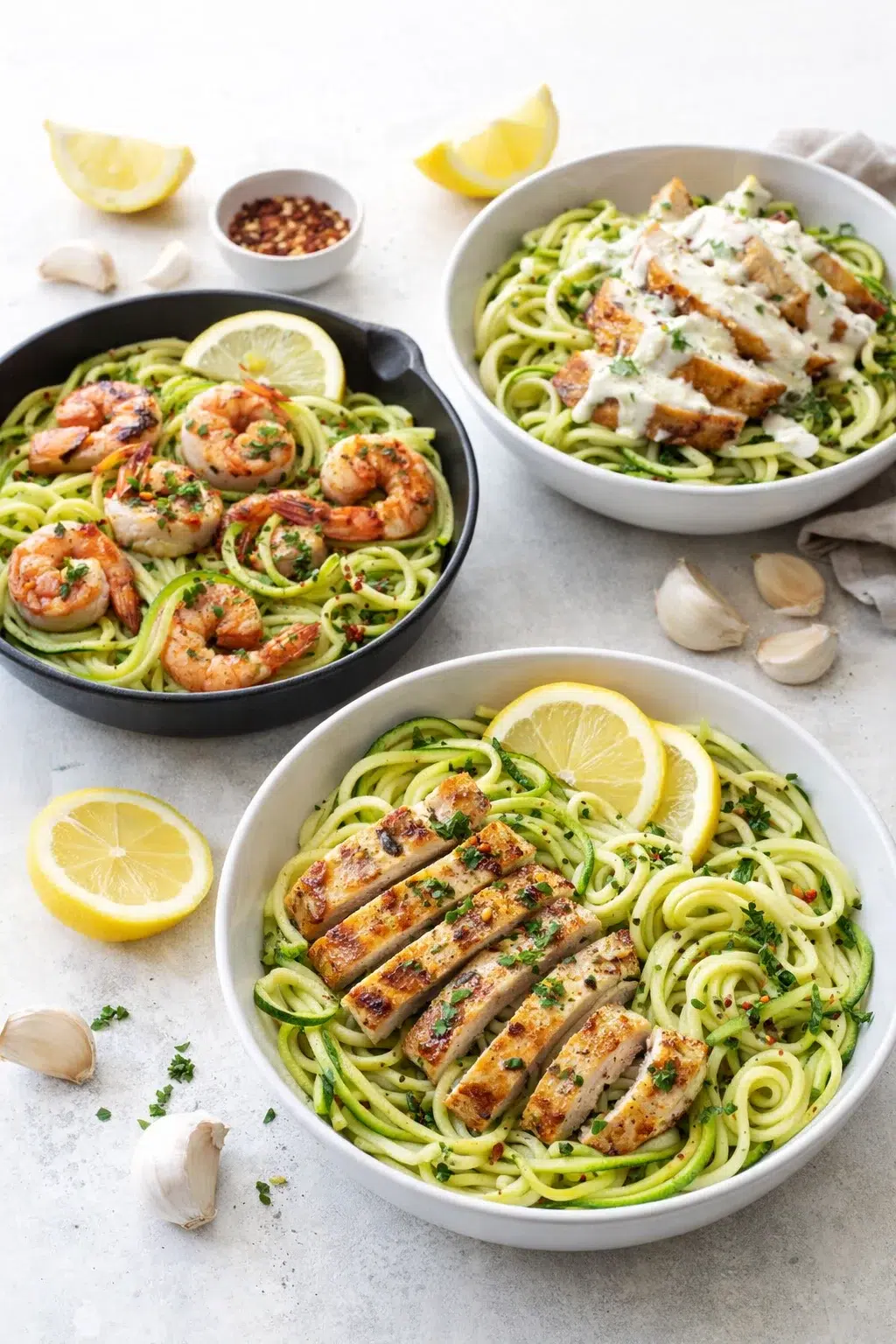 variations-placeholder.png Variation ideas for Lemon Garlic Chicken Zoodles: An Incredible Ultimate Recipe shown in a styled layout