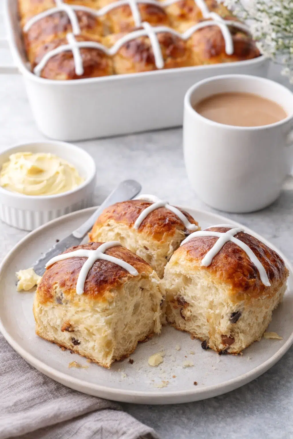 closing_final_dish-placeholder.png Alternative angle of Hot Cross Buns Recipe served with a pairing