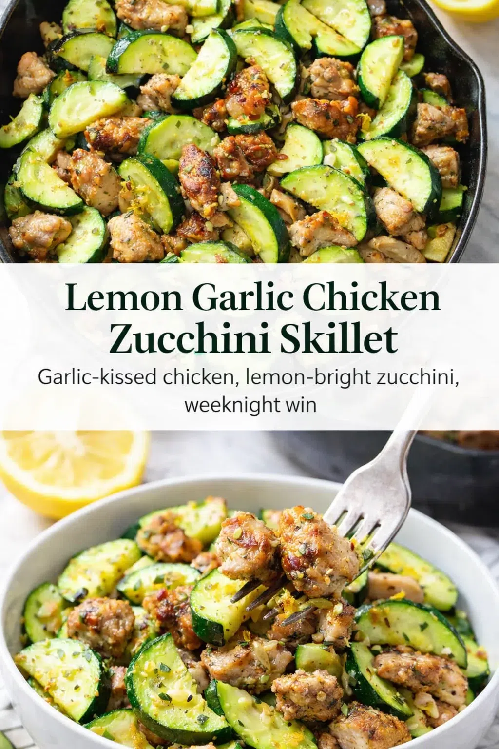 pre_faq_pinterest-placeholder.png Pinterest-style image for Lemon Garlic Chicken Zucchini Skillet with centered text overlay