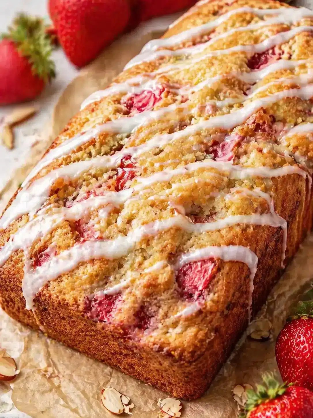 Final plated Easy Keto Rhubarb Bread - Homefoodkitchen served as a hero shot
