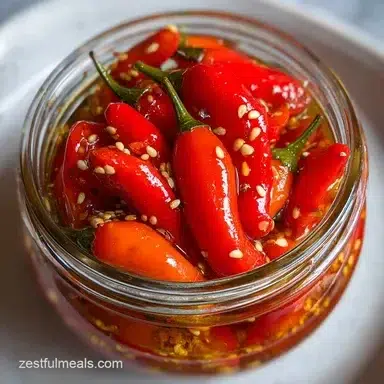 Pickled Peppadew Peppers - Ready in 30 Min Recipe Card