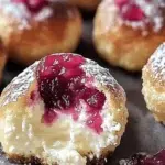 Rhubarb Cheesecake Bombs