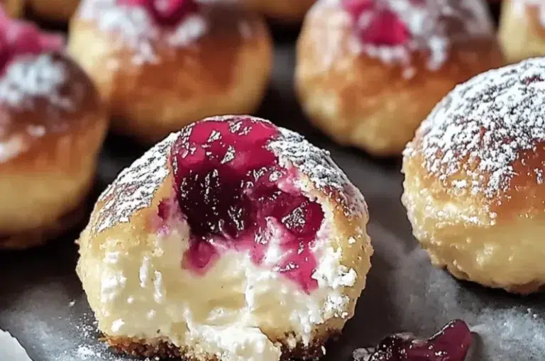 Rhubarb Cheesecake Bombs