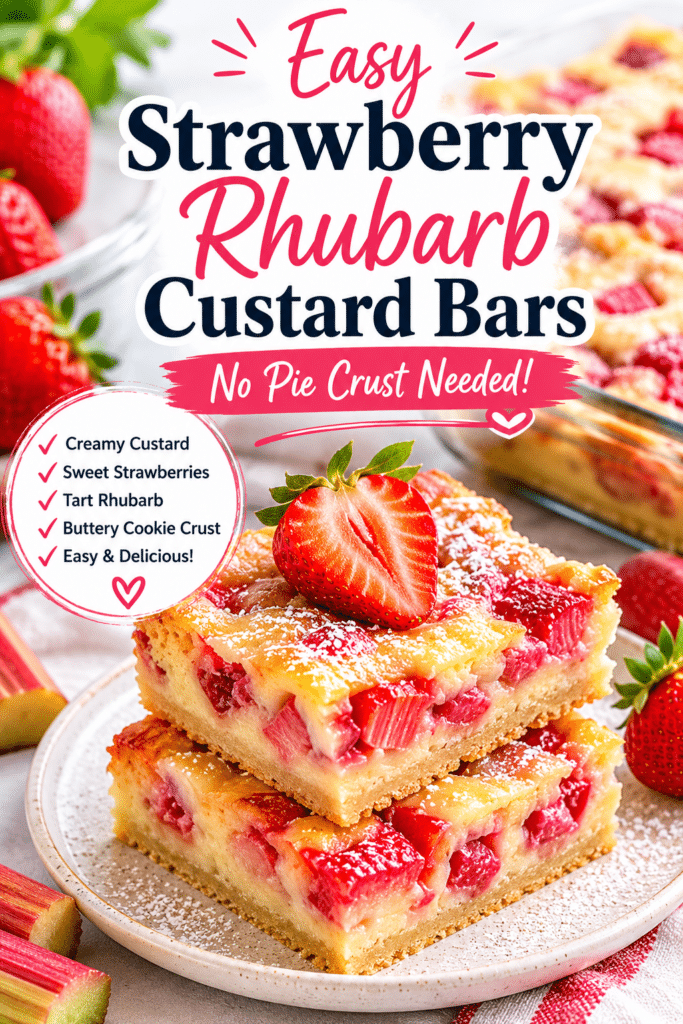 slice of rhubarb custard bar pinterest